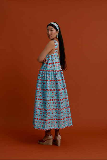 MARMARO Maxi Dress (Pyrgousika Tirquoise base)