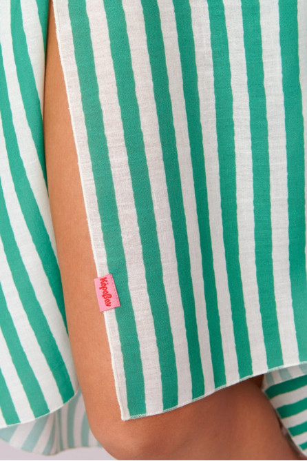 Brenda Beach Cover-up (Green Stripes)  (Στο προϊόν αυτό δεν γίνεται επιστροφή)
