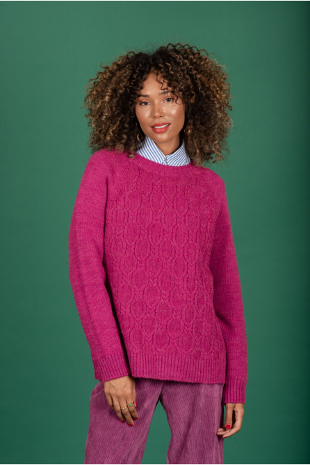 Lindsay knit sweater (Magenta) (Στο προϊόν αυτό δεν γίνεται επιστροφή)