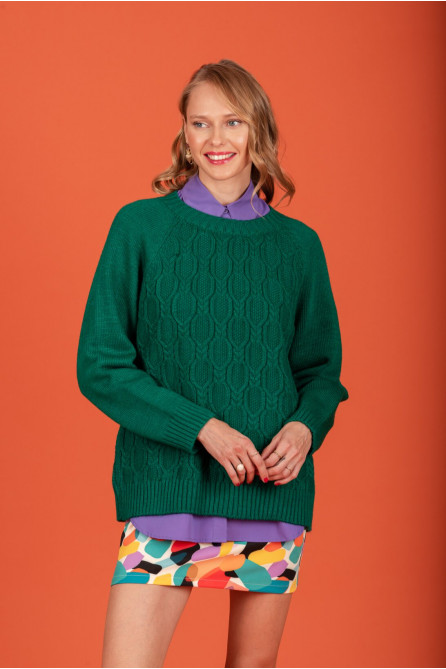 Lindsay knit sweater (Emerald) (Στο προϊόν αυτό δεν γίνεται επιστροφή)