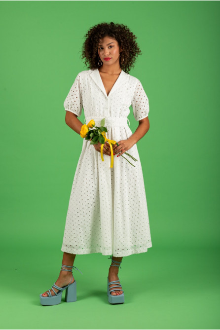 Margarita sleeve dress (Ecru)