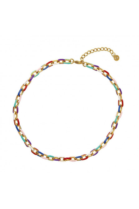 Enamel link necklace